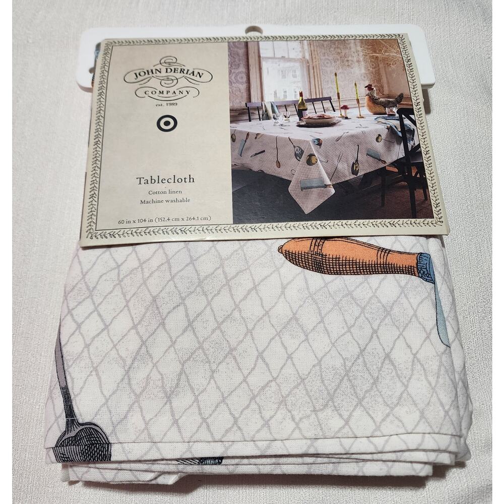 John Derian company tablecloth 60''in x 104'' made 100% cotton